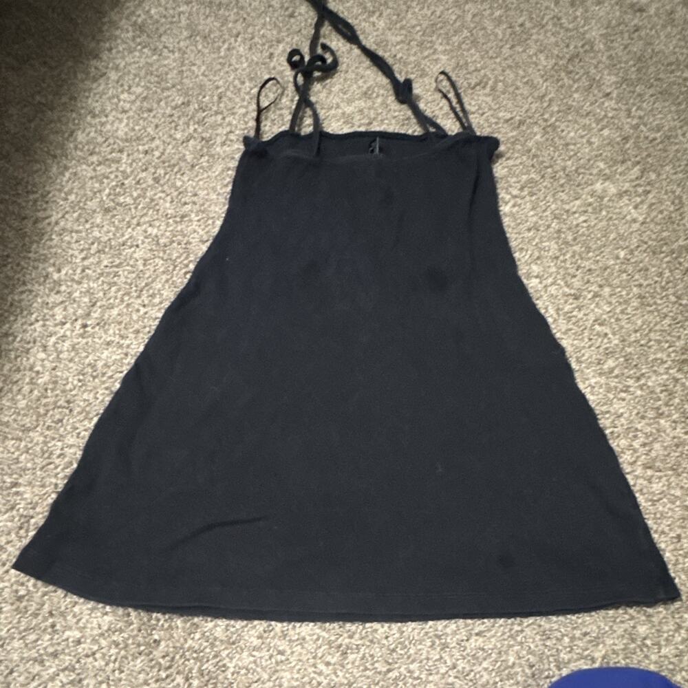 Forever 21 Women’s Black Solid Mini Dress Sleeveless Strappy Straps Size M - Picture 3 of 3